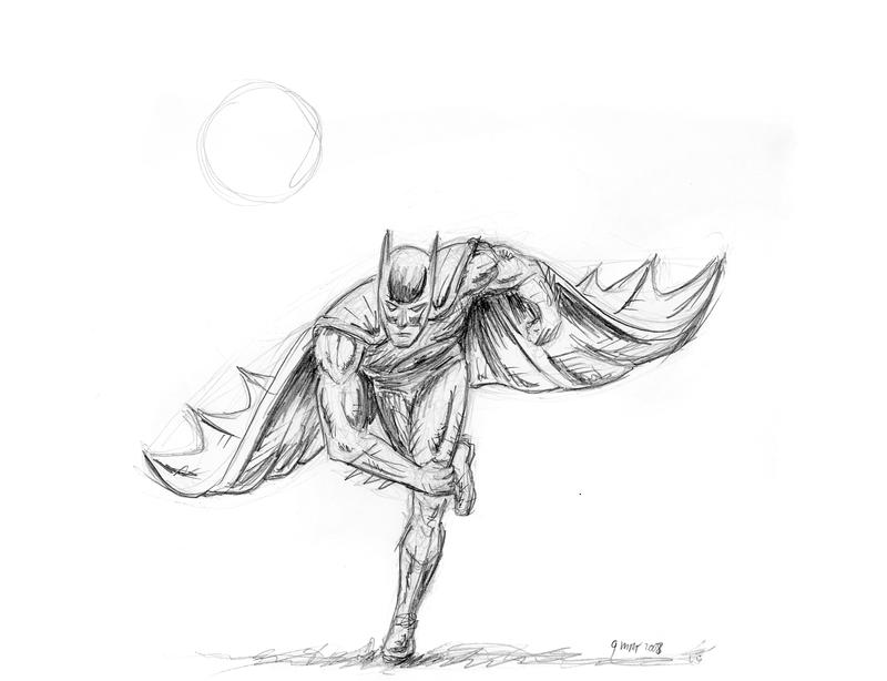 Batman Ritning Batman Running by antonvandort on DeviantArt