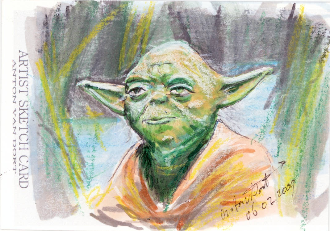 Sketch Card Yoda by antonvandort