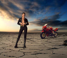 The Biker Girl in the Desert