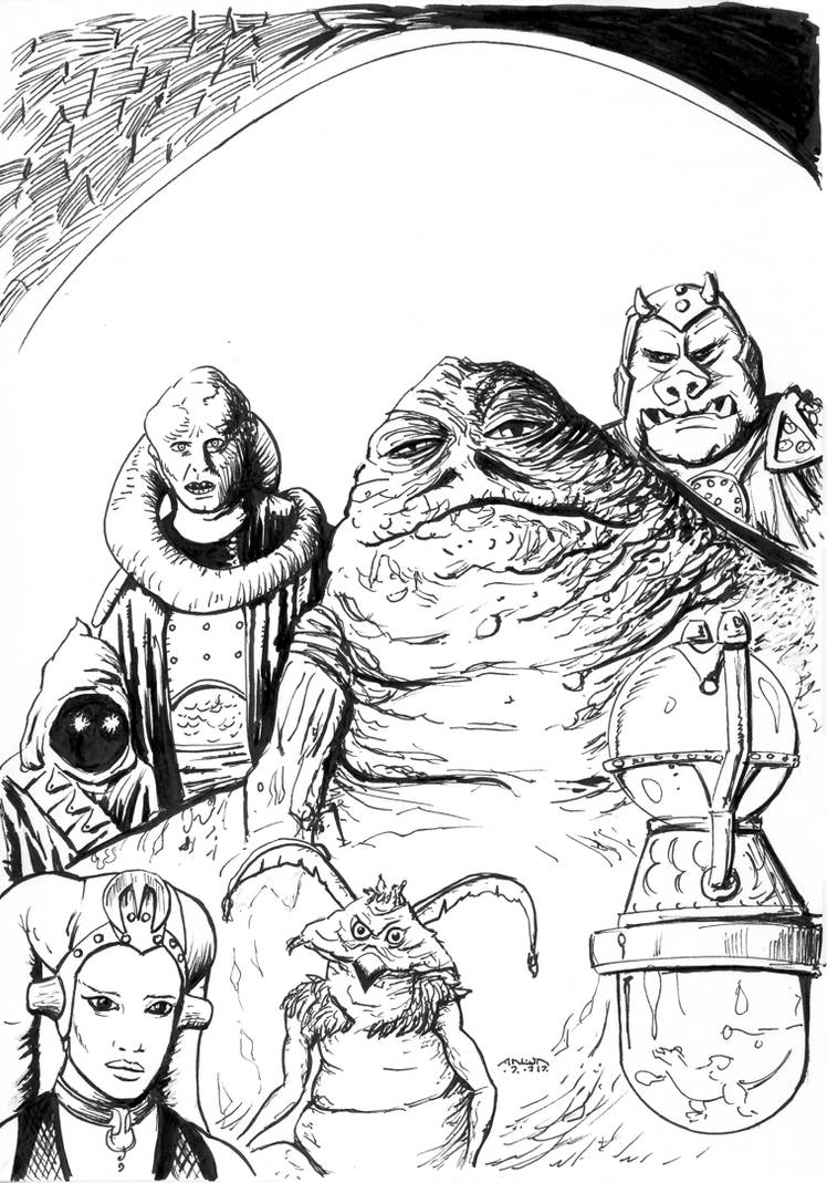 Jabba the Hutt Coloring page by antonvandort on DeviantArt