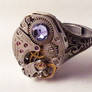 Steampunk Ring Purple Crystal