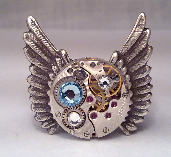 Winged Watch Movement Ring