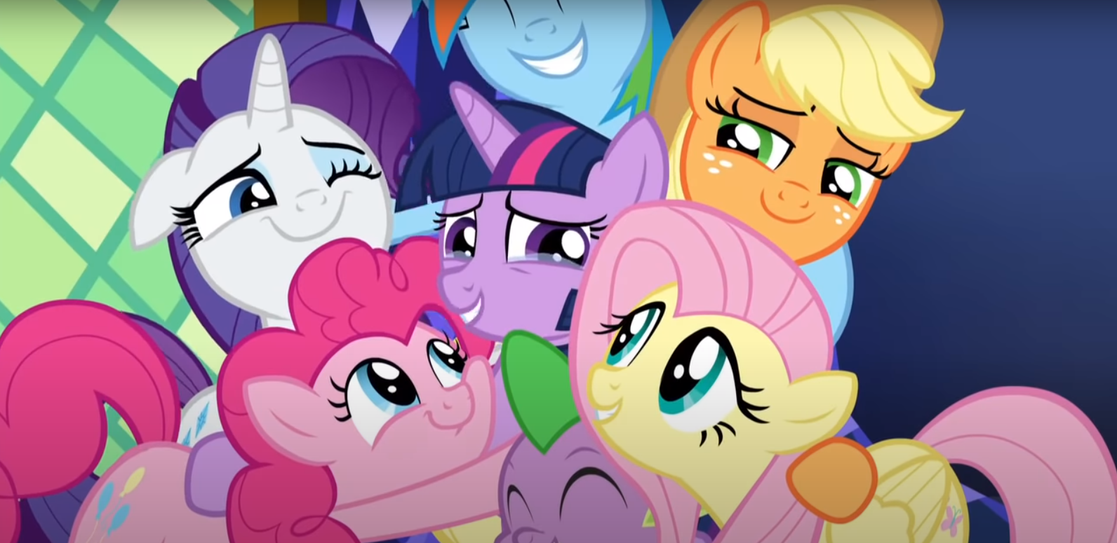 Mane 6 and spike Hugging by Hyenari6296 on DeviantArt