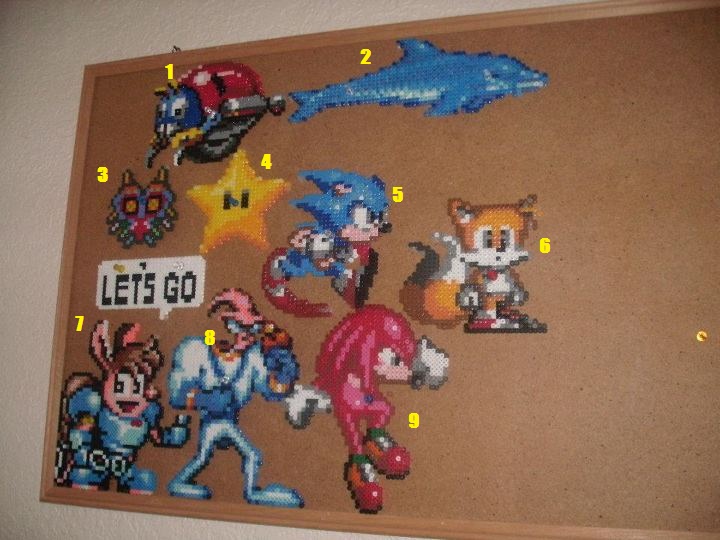 Chaos Emeralds Sprite Set Sonic the Hedgehog Perler Beads 