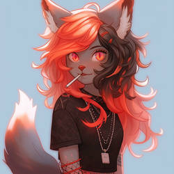 Cheems fox-girl with vibrant orange hair 92314e73-