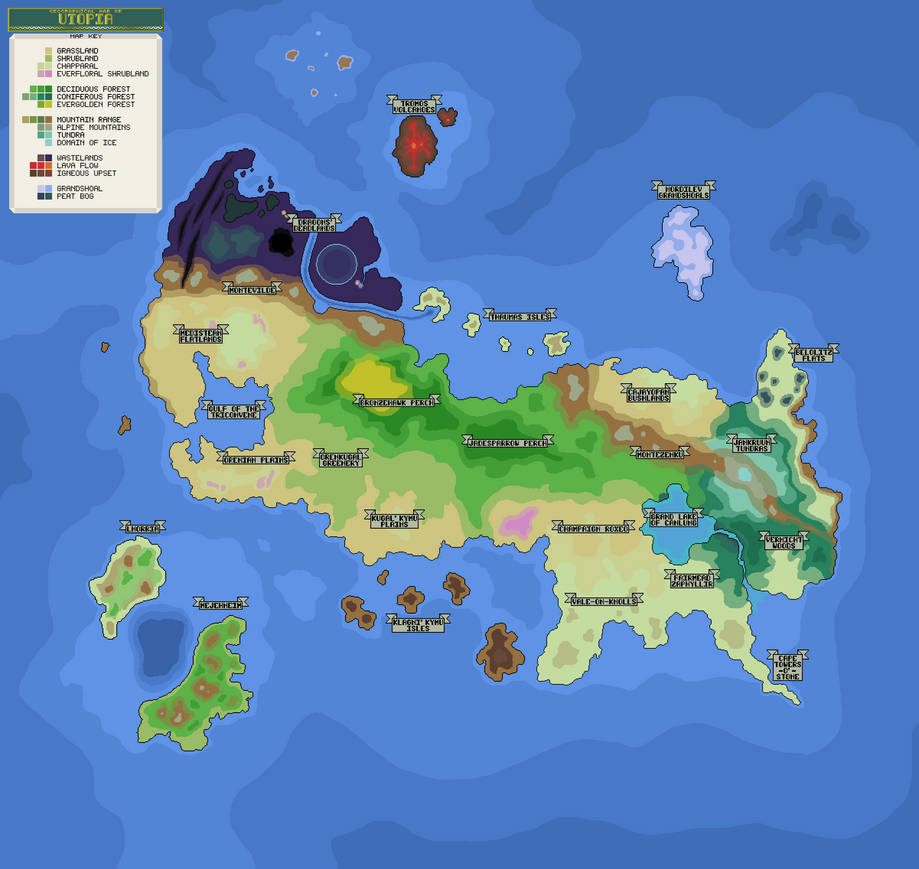 Geographical Map of Utopia by MuToons on DeviantArt
