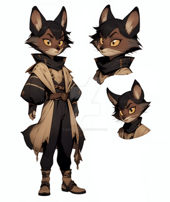 [ADOPT - OPEN] Cat Fantasy Boy Furry Anthro - AI