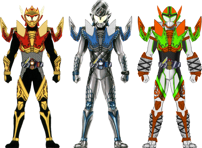 Gold, Silver, Bronze Armored Riders by jay-trainer-kr on DeviantArt