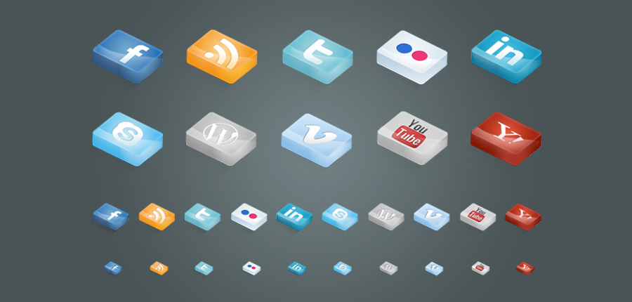 FREE 3D Social Icons