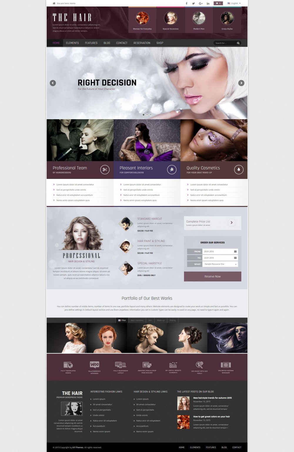 Hair WordPress Theme