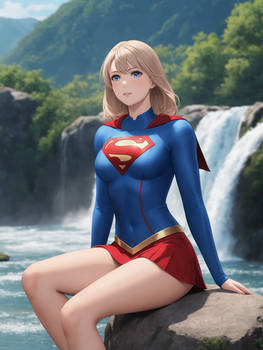 Anime Supergirl waterfall (70)