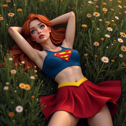Supergirl Anna in a meadow 0047