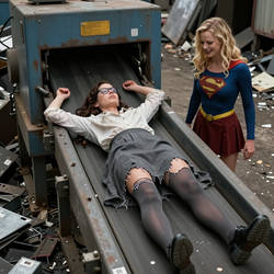 Supergirl Linda Junkyard Fight - Z Image Turbo 000