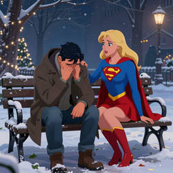 Supergirl - Christmas bench 00012