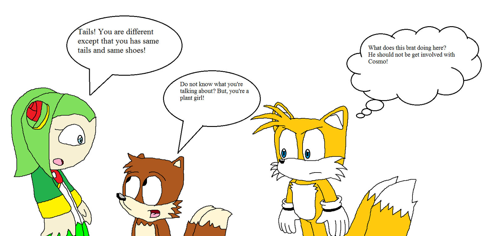 Aosth Tails meets Cosmo and Tails by MegaShonenOne64 on DeviantArt