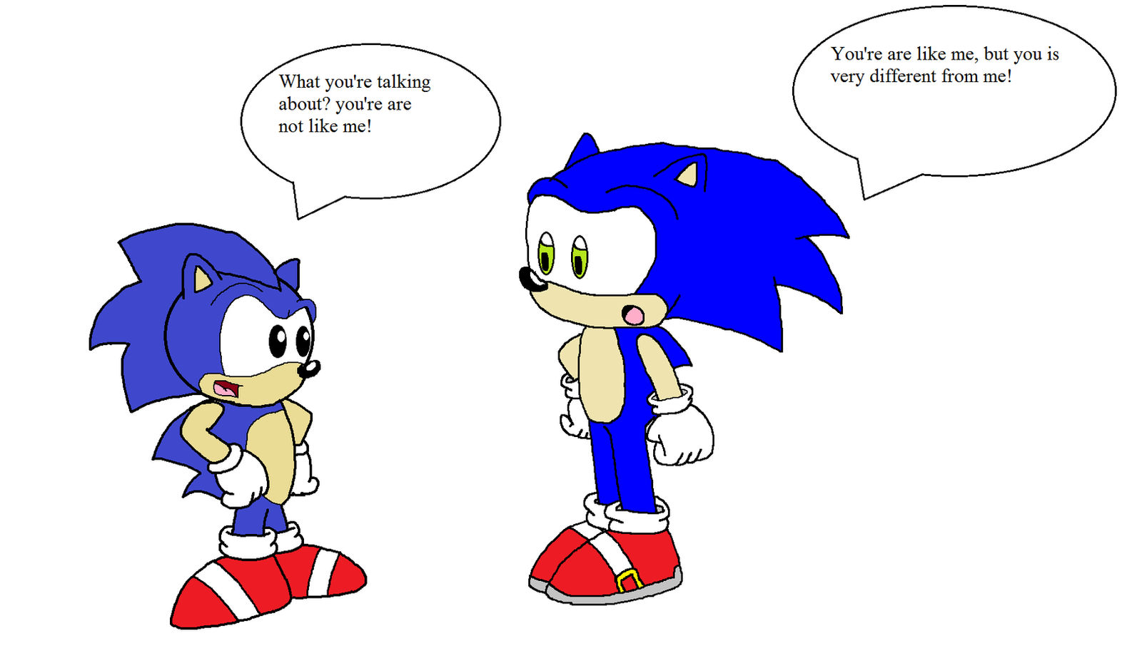 Modern Sonic meets his AOSTH self