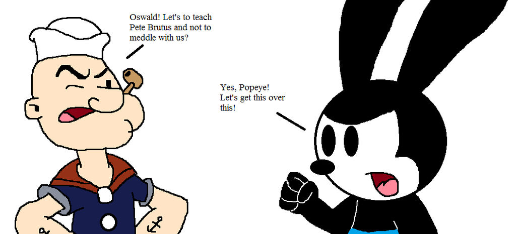 Oswald and Popeye working together