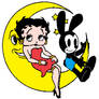 Betty Boop and Oswald on Moon