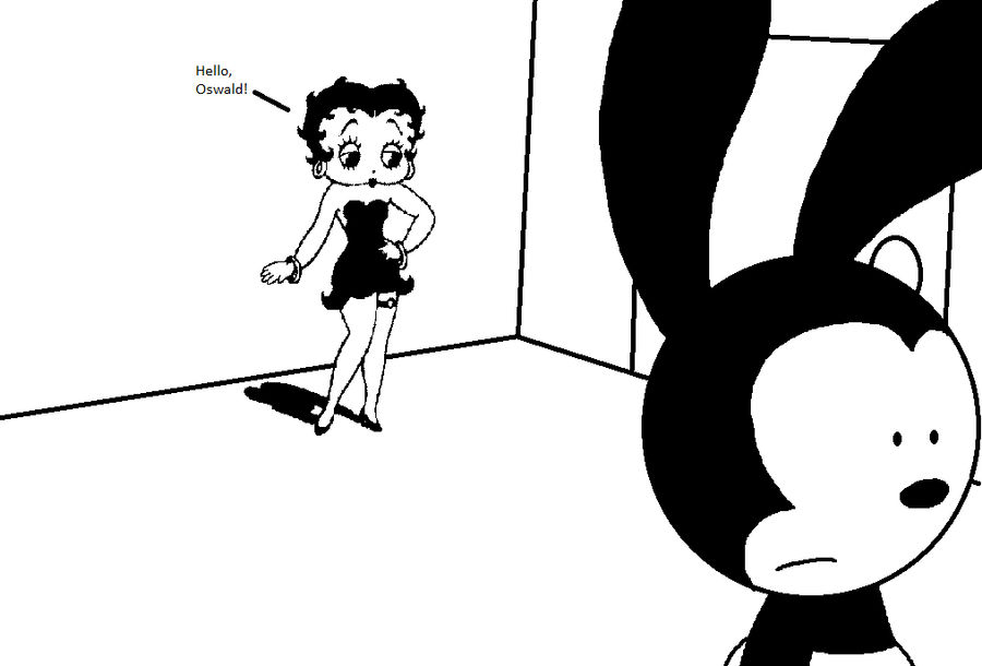 Betty Boop prepares to have sex with Oswald