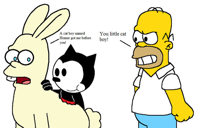 Homer starts eating White Chocolate Rabbit by Ultra-Shounen-Kai-Z on ...