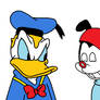 Wakko makes a prank on Donald