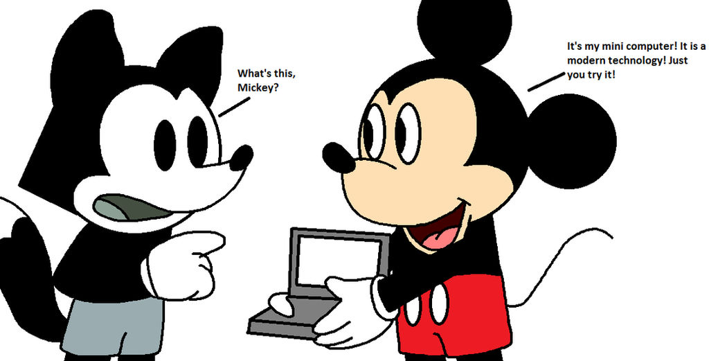 Mickey introduces his mini computer to Foxy by Ultra-Shounen-Kai-Z on ...