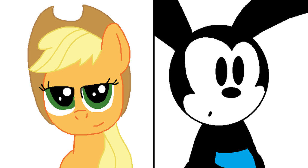 Applejack looks at Oswald