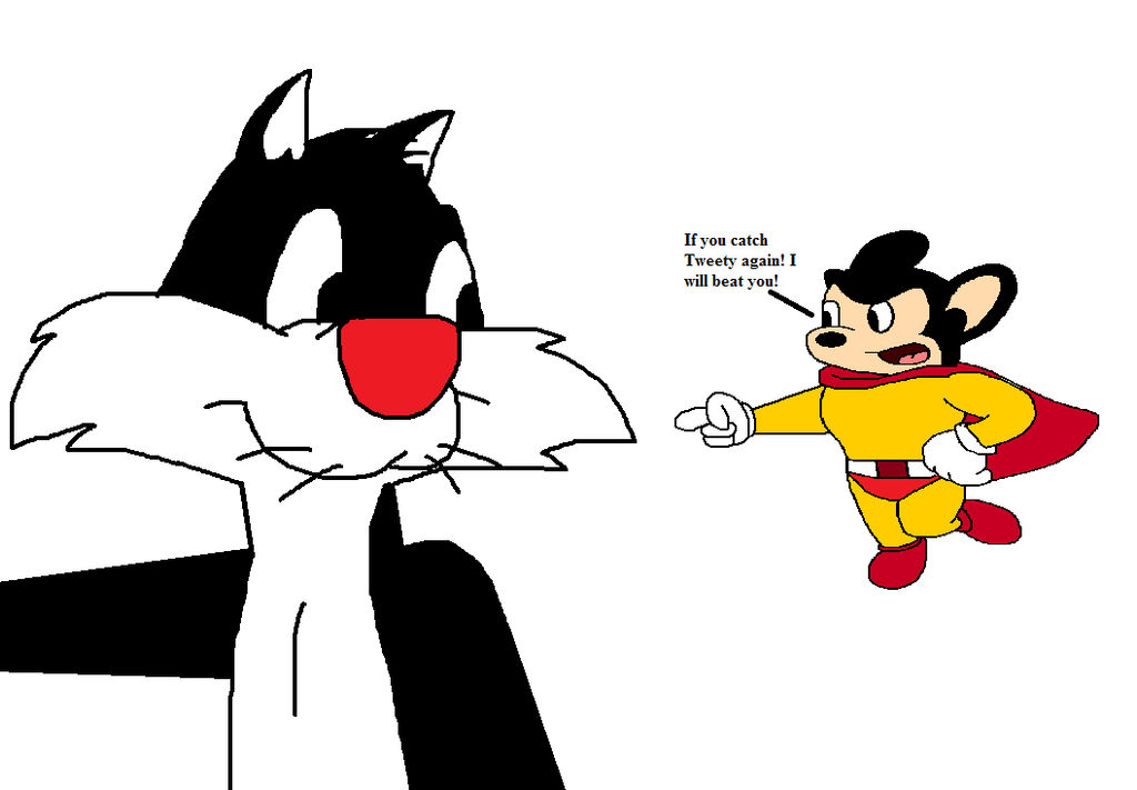 Mighty Mouse warns Sylvester