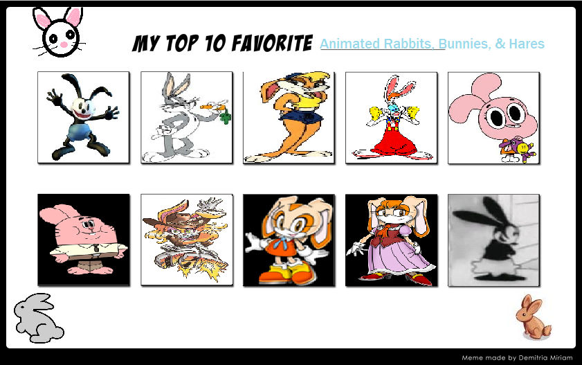 My Top 10 Animated Rabbits by Ultra-Shounen-Kai-Z on DeviantArt