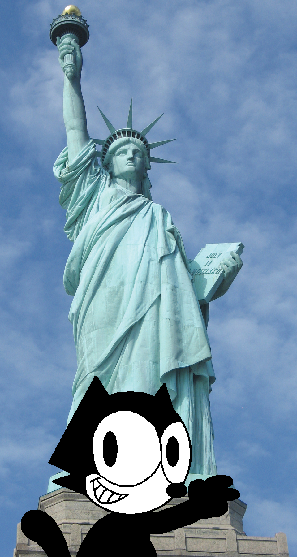 Felix the Cat at Statue of Liberty by Ultra-Shounen-Kai-Z on 