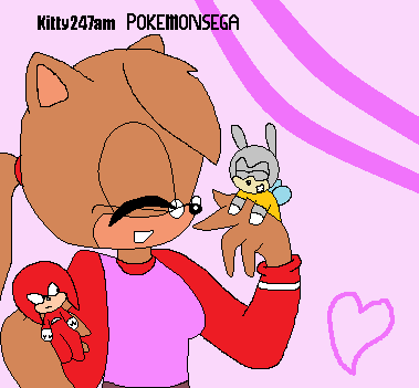 Carly with Chibi Knuckles and Robbie