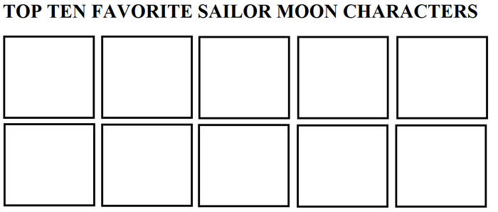 Top Ten Favorite Sailor Moon Characters