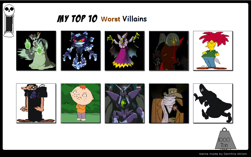 My Top Ten Worst Villains