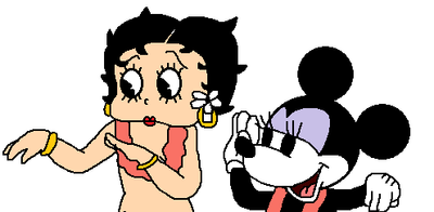 Betty Boop and Minnie Mouse dances Hula