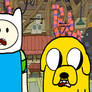 Woody pecking Finn and Jake's Tree Fort