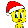 Tweety with Santa cap