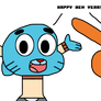 Gumball and Darwin wishes Happy New Year