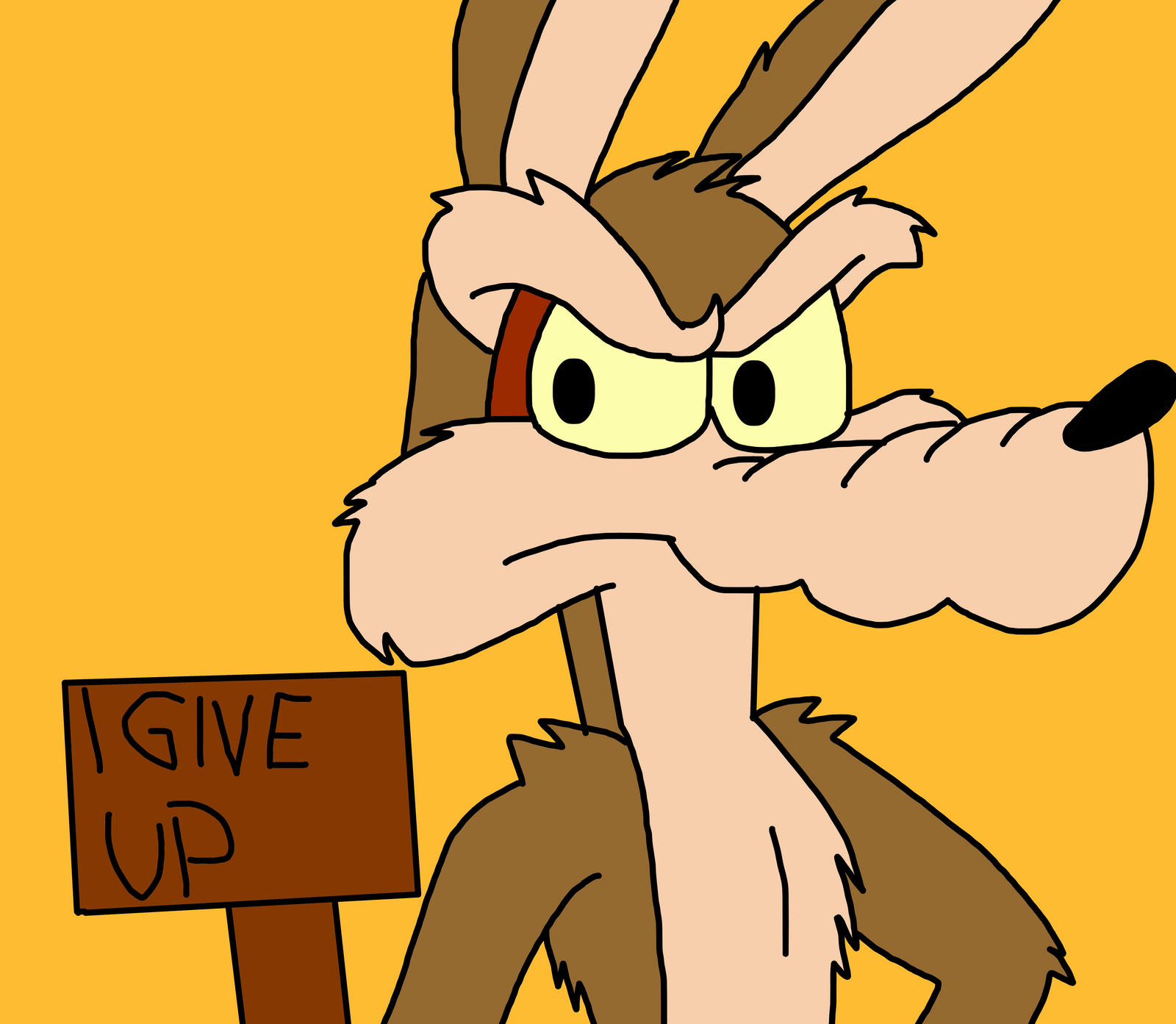 Wile E. Coyote gives up by Ultra-Shounen-Kai-Z on DeviantArt