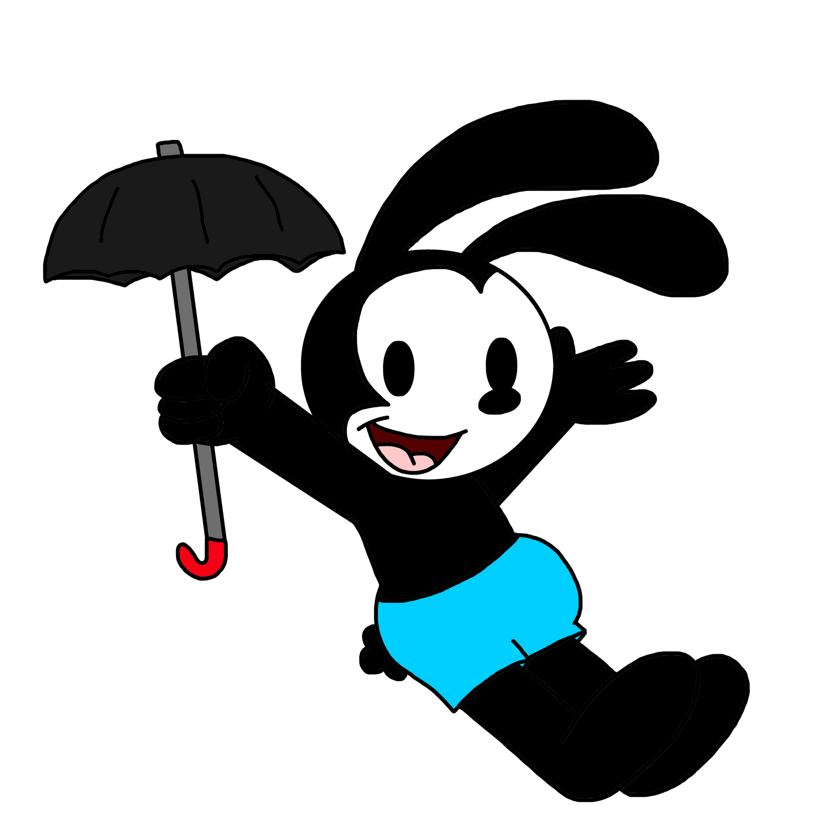 Oswald flying with a Umbrella