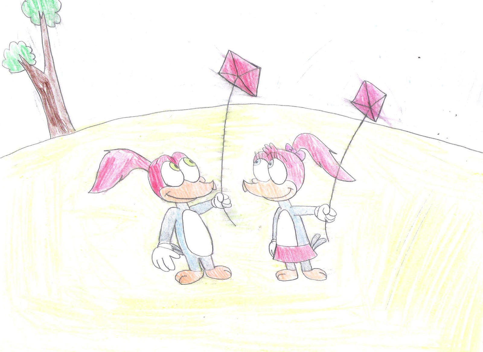 Knothead and Splinter with kites