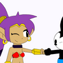 Oswald and Shantae pounding fists