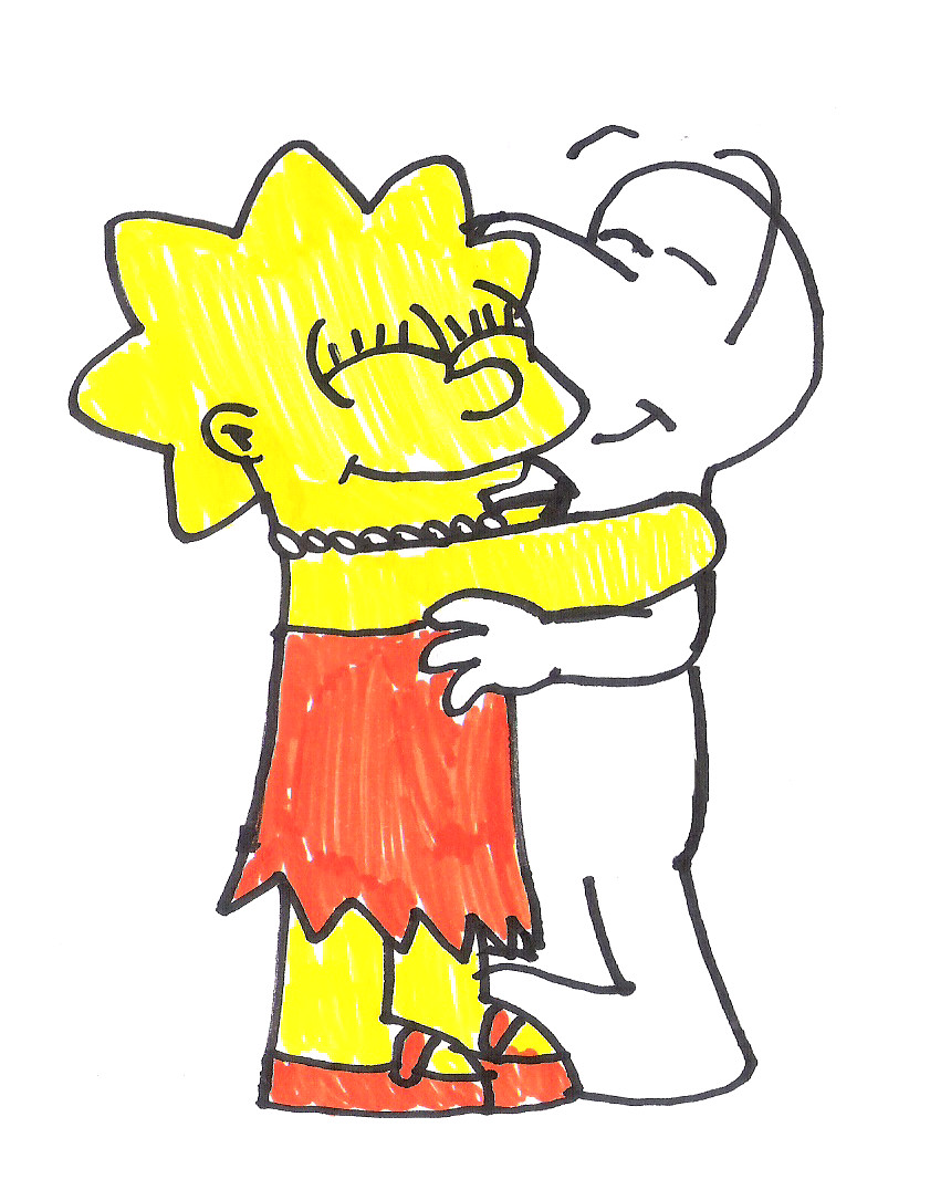 Lisa Simpson hugs Fone Bone