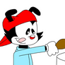 Wakko picks the leg of roast turkey