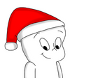Casper with Santa Claus hat