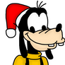 Goofy with Santa Claus hat
