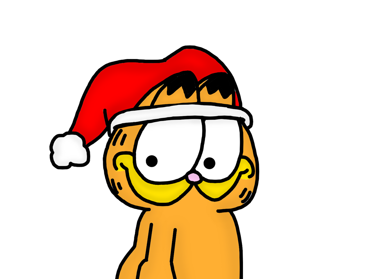 Garfield with Santa Claus hat