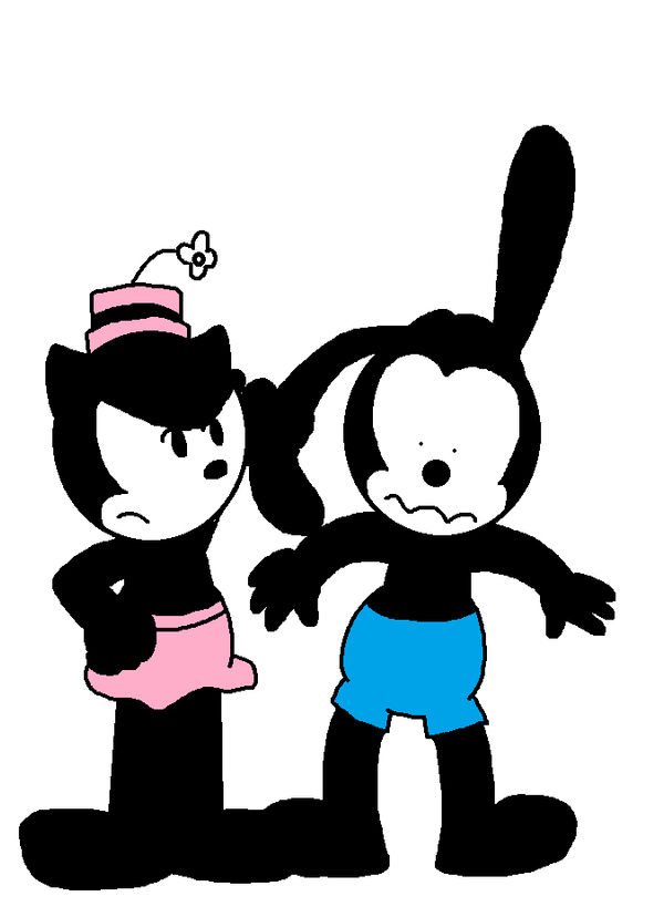 Ortensia pulling Oswald by ear