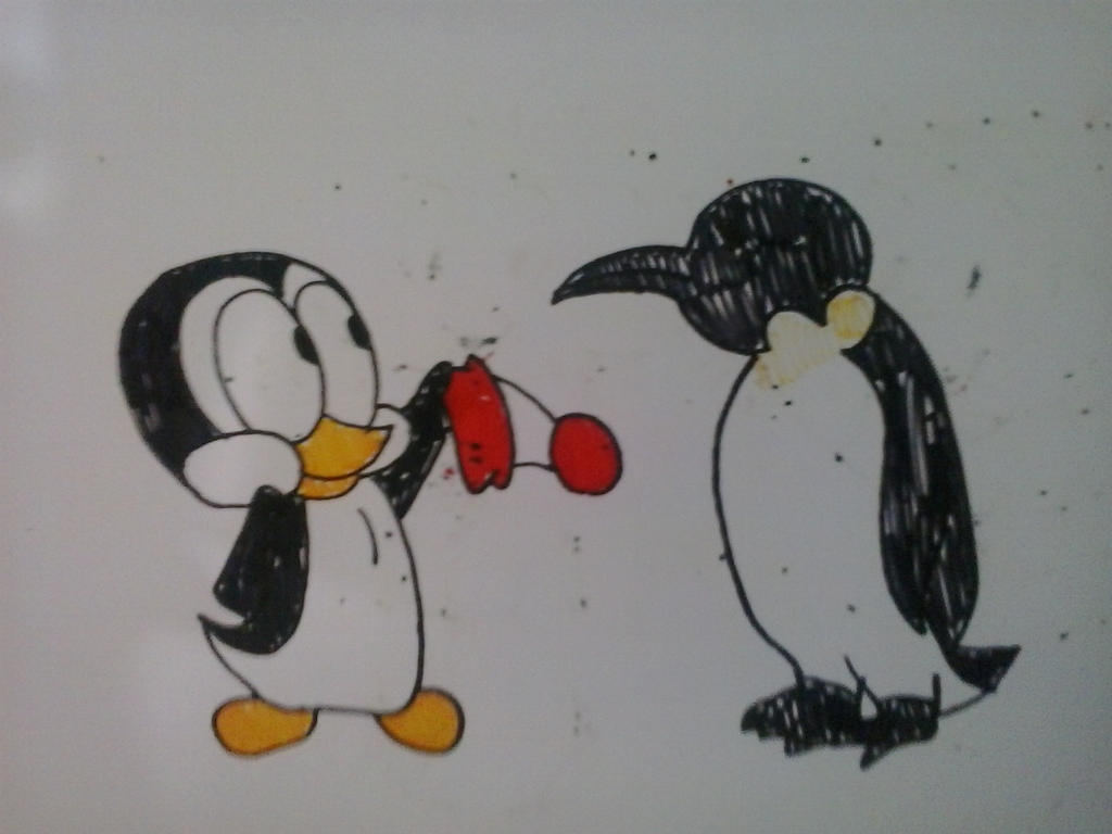 Chilly Willy meets a real life penguin