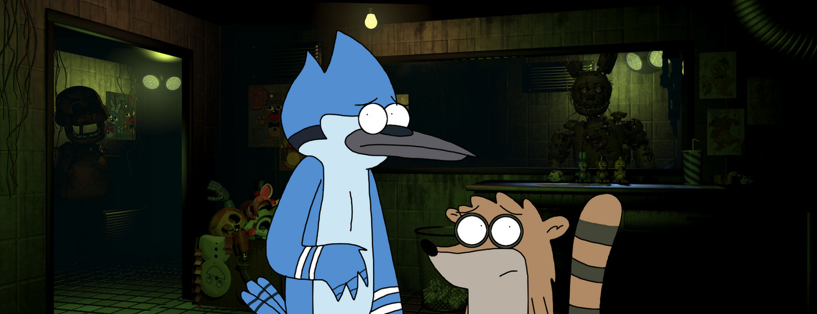 Mordecai and Rigby at Office from FNAF3