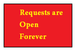 Requests are open forever stamp